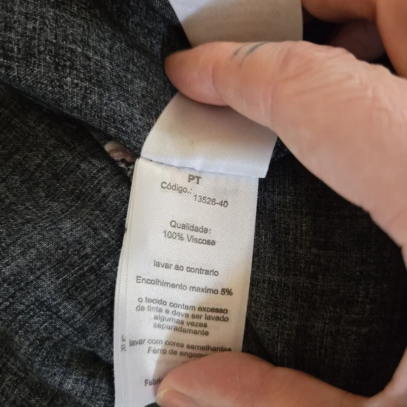 Soyaconcept | Black Floral Button-Front Tunic Top w/ Pink Branch Print, Size S - Picture 8 of 10